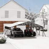 Garvee 20x20 Carport Kit Heavy Duty Metal Garage Shelter Galvanized Steel Roof Tall Canopy Gray Outdoor Storage - Gray (Shrink Tube)