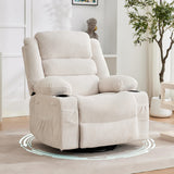 Garvee Rocking Recliner Chair for Adults Oversized 360° Swivel with Cup Holder Nursery Glider Deep Corduroy Comfy Sofa Living Room