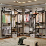 Garvee Metal Clothes Rack with 4 Hanging Bars & 8 Shelves, Adjustable, Sturdy Metal, Space-Saving, Independent Design for Closet