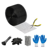 Garvee 6in x 100ft Solar Panel Birds Guard with PVC Coated Wire Mesh, Critter Guard Kit for Solar Panels, 100pcs Clips & Ties, Outdoor Protection, Black - Black