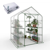 Garvee Portable Walk-in Greenhouse Heavy Duty 3-Tier 12-Shelf for Outdoors 57x57x77" with Thick PE Cover Mesh Door & Screen Windows