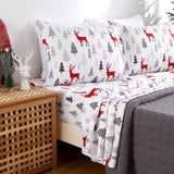 Garvee Christmas Bed Sheets King, Soft Brushed Microfiber, 16 Inches Deep Pocket, Winter Holiday Sheets, Christmas Pattern, White