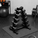 Garvee Premium Rubber Coated Hex Dumbbell Weight Set with Rack for Home Gym Muscle Toning Strength Building, 350 LB, Black