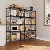Garvee 5-Tier Metal Shoe Rack with Adjustable Shelves, High Load Capacity 1400LB, Steel Frame, Rust-Resistant, Black, for Garage & Kitchen