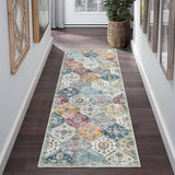 Garvee Runner Rug Washable Moroccan Trellis Hallway Runner Rug Entryway Rug, Stain Resistant Non-Slip, Purple/Grey, 2' x 6'