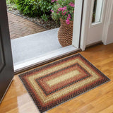 Garvee Bordered Red Multi 2x4 Area Rug Small Entryway Rug Machine Washable Braided Printed Red Rustic Carpet Indoor Non Slip Farmhouse Bohemian Accent