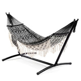 Garvee Portable Double Hammock with Stand, 2 Person Large Outdoor Hammock, Max 450 LBS, Easy Assembly, Black