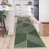 Garvee Washable Green Runner Rug 2x6 for Hallway, Kitchen, Bathroom, Bedroom - Low Pile, Non Slip, Ultra Thin Foldable Mat