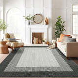 Garvee Machine Washable Rugs 5x7 for Bedroom Living Room, Modern Border Solid Rug, Non-Slip, Stain Resistant, Grey - Grey Border