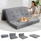 Garvee Folding Mattress 6 Inch Tri-Foldable Sofa Bed & Floor Guest Mattress, 80.4"X60", Grey, Portable & Supportive for Camping, Living Room, Bedroom - Gray