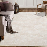 Garvee Solid Beige 9x12 Living Room Area Rug Solid Color Rug, Soft Large Bedroom Rug Washable Rug, Low Pile Stain Resistant Area Rug for Dining Room, Modern Area Rug for Under Table Home Office Decor - Beige