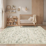 Garvee Washable Rug 5x7 Area Rugs Non Slip Soft Low Pile Beige for Living Room Nursery Bedroom Dining Room - Distressed|Beige