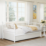 Garvee Twin Metal Daybed Metal Sofa Bed Frame With Arched Headboard Guest Room White Twin Size - White-Without Trundle