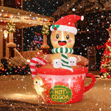 Garvee 6 Ft Gingerbread Man Inflatable Christmas Decoration Outdoor With Build-In LEDs For Holiday Garden Lawn Party Decor Brown
