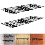 Garvee 2 Pack 2x6 ft Garage Storage Shelving Wall Mounted Heavy Duty Steel Racks Foldable Space Saving Black