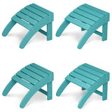Garvee Ottoman for Adirondack Chair HDPE Footrest Outdoor Weather-Resistant 18x18.7x14.1 Inch White - Blue