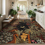 Garvee Washable Jungle Rug 9x12 Brown Botanical Animal Print Non Slip Soft Kids Bedroom Nursery Playroom Carpet - Moon Jungle/Brown