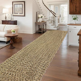 Garvee Imitation Braided Collection-Print Long Hallway Runners 2x10 Washable Area Rug, Farmhouse Rustic Bordered, Non Slip, Soft Low Pile, Indoor Carpet Runners for Entryways, Laundry Room, Beige