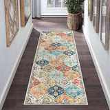 Garvee Runner Rug 2x6 Moroccan Trellis Washable Non Slip Low Pile Rug for Hallway Kitchen Indoor Entryway Bedroom, Orange
