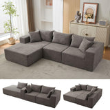 Garvee 108" Modular Sectional Sofa Cloud Couch Sectional with Left Chaise Living Room Gray