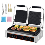 Garvee 3600W Electric Sandwich Panini Maker Commercial Grill Stainless Steel 19x9 Inch Adjustable Temp