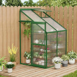 Garvee 4 x 4 Ft Polycarbonate Greenhouse With Aluminum Frame For Outside Use, Green - Green