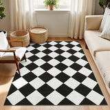 Garvee 3x5 Checkered Rug Black & White Non Slip Washable for Bedroom Kids Room Office Dining Room