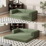 Garvee Convertible Corduroy Sleeper Sofa Bed Folding Mattress Couch 3 Seater King Size Futon Green 78.7x39.4x29.6 Inch - Green