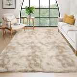 Garvee 5x8 Fluffy Bedroom Area Rug Washable Soft Shag Large Living Room Rug Non-Slip Backing Beige