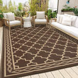Garvee 9x18 Outdoor Rug Waterproof Reversible Plastic Straw Mat for Patio Backyard Balcony RV Camping Brown/Coffee - Brown/Coffee