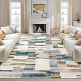 Garvee Washable Rug 9x12 Area Rug Geometric Modern Living Room Non Slip Soft Stain Resistant Multi Color - Colorful
