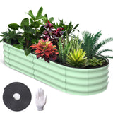 Garvee 6x3x1ft Galvanized Raised Garden Bed With Rubber Edge For Vegetables And Flowers Green - Green(Rubber Edge)