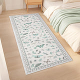 Garvee Insect Print Washable Area Rug 2x6 Entryway Runner Soft Carpet Stain Resistant Low Pile Nature Rugs - Beige