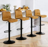 Garvee Swivel Bar Stools Set of 2 Adjustable Counter Height Barstools with Back Gray Faux Leather 24-32"