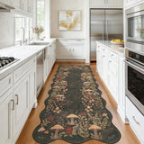 Garvee Scalloped Mushroom Rug 2'x6' Non-Slip Washable Runner Rug for Kitchen Hallway Entryway Brown