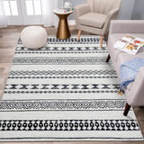 Garvee Boho Black & White 4x6 Area Rug Boho Geometric Distressed Soft Washable Non-Shedding Anti-Slip Foldable Carpet for Living Room, Bedroom, Entryway, Dining Room, Home Office - Black & White