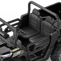 Garvee 24V Electric Dump Truck for Kids, 2 Seater Ride On Car with Parent Remote Control, 4WD 6-Wheel, UTV Style Dump Bed, Bluetooth Music, Black