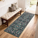 Garvee 2x6 Washable Runner Rugs Floral Carpet Non Slip Fade Resistant Soft Foldable Low Pile Indoor Floor Mats for Kitchen Dining Hallway