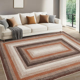 Garvee Printed Rug Braided Pattern Washable 5x7 Living Room Non Slip Soft Low Pile Stain Resistant Carpet Nursery Dining Room