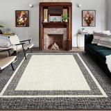 Garvee Bordered Brown 5x7 Modern Area Rug – Washable, Non-Slip, Low-Pile, Non-Shedding Accent Carpet for Living Room, Bedroom, Dining Room, or Office