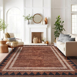 Garvee Washable 9x12 Area Rug Modern Solid Living Room Rug Non-Slip Stain Resistant Brown - Regal Brown