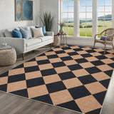 Garvee Large Rug Easy Jute Rug Washable Rug Area Rug Living Room Rug Modern Rugs For Living Room 9x12 Rug Dining Room Rug Carpet Floor Mat Floor Rug Indoor Rug Bedroom Rug Bedroom Carpet Rugs For Bedroom Checkered Indoor Outdoor Rug