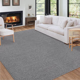 Garvee Washable Rug 9x12 Large Area Rug Modern Solid Textured Living Room Rug Anti-Slip Bedroom Rugs Indoor Soft Woven Carpet Low Pile Non-Shedding Farmhouse Rugs Floor Carpet for Nursery Dorm Grey