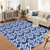Garvee Geometric Moroccan 9x12 Area Rug | Washable Non-Slip Stain Resistant & Ultra-Thin Low Pile | Farmhouse Accent Rug for Living Room, Bedroom, Dining Room