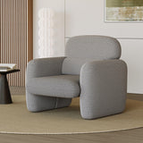 Garvee Modern Accent Chair Wood Frame Sofa Chair Comfortable Reading Armchair Living Room Bedroom Apartment Corner White