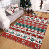 Garvee Christmas Area Rug 8x10 Farmhouse Non Slip Stain Resistant Soft Low Pile Red & Green Holiday Decor for Living Room Bedroom Kitchen