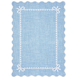 Garvee 9x12 ft Scalloped Bow Area Rug, Blue Machine Washable Carpet with 350 gsm Pearl Velvet Surface, Soft 0.2 in Low Pile and TPR Non Slip Backing, Foldable Stain Resistant Floor Mat for Large Living Room, Bedroom, Nursery and Dining Room - Blue