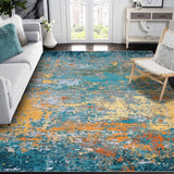 Garvee 10x13 Modern Abstract Faux Wool Accent Rug for Living Room, Bedroom, Multi Color, Low Pile, Ultra Soft, Stain Resistant, Non Slip