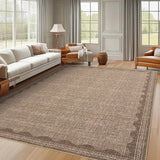 Garvee Modern Coffee 8x10 Scalloped Washable Area Rugs for Living Room, Solid Rug for Bedroom Girls, Non Slip Scalloped Throw Rugs With Rubber Back, Soft Dorm Nursery Carpet for Dining Room