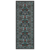 Garvee 2x6ft Washable Runner Rug, Black Floral Ivy Low Pile Carpet, 350gsm Soft Surface with Non Slip TPR Backing, Stain Resistant Foldable Floor Cover for Kitchen, Hallway, Entryway, Laundry Room and Bedroom - Black
